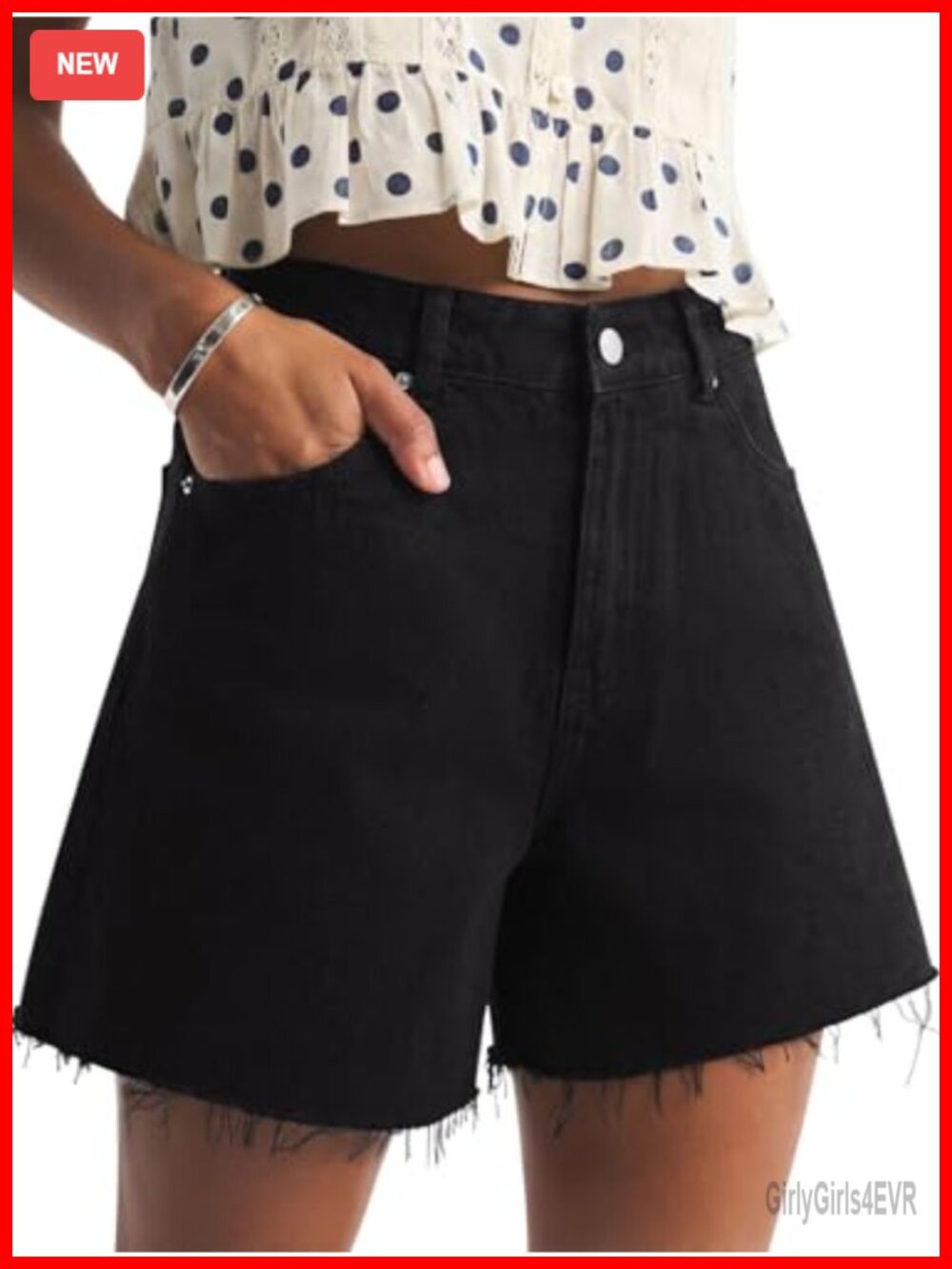 High Waisted Ripped Jean Shorts for Women, Frayed Hem Casual Denim Jorts
